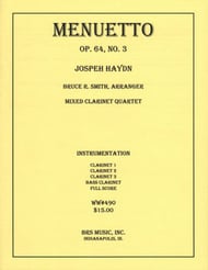 Menuetto, Op. 64, #3 Clarinet Quartet cover Thumbnail